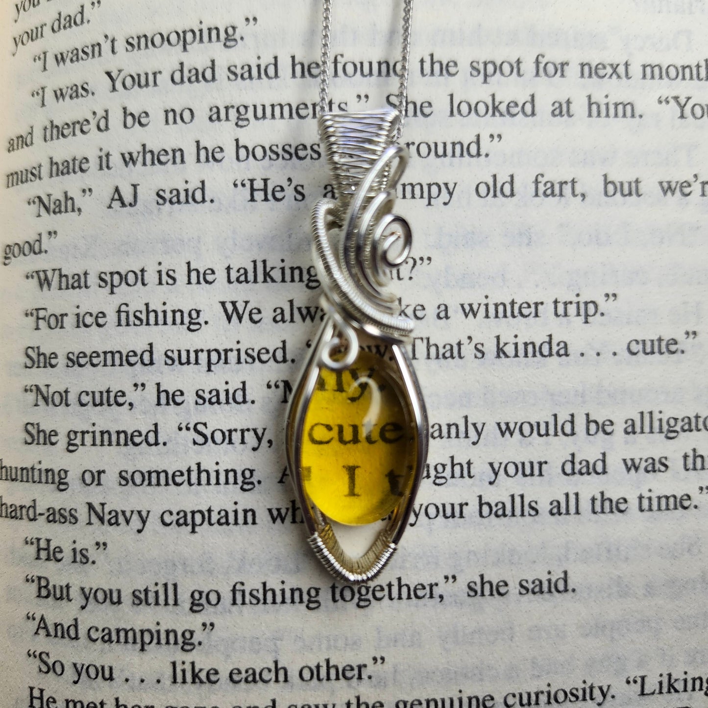 Radiant Sun: Handcrafted Yellow Topaz Crystal Necklace with Silver-Wrapped Elegance